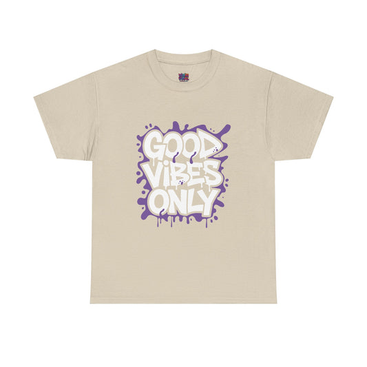 Good Vibes Only Tee — Graffiti Streetwear T‑Shirt, Positive Message Casual Top