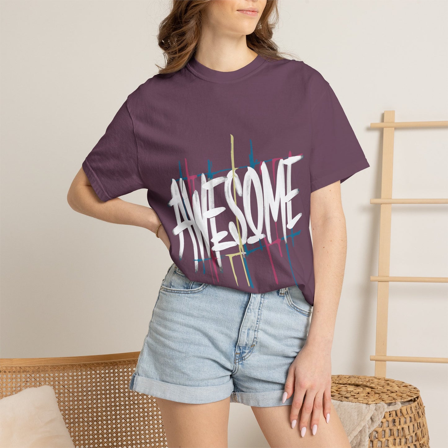 Abstract Paint Drip T-Shirt — Minimalist Colorful Brushstroke Tee
