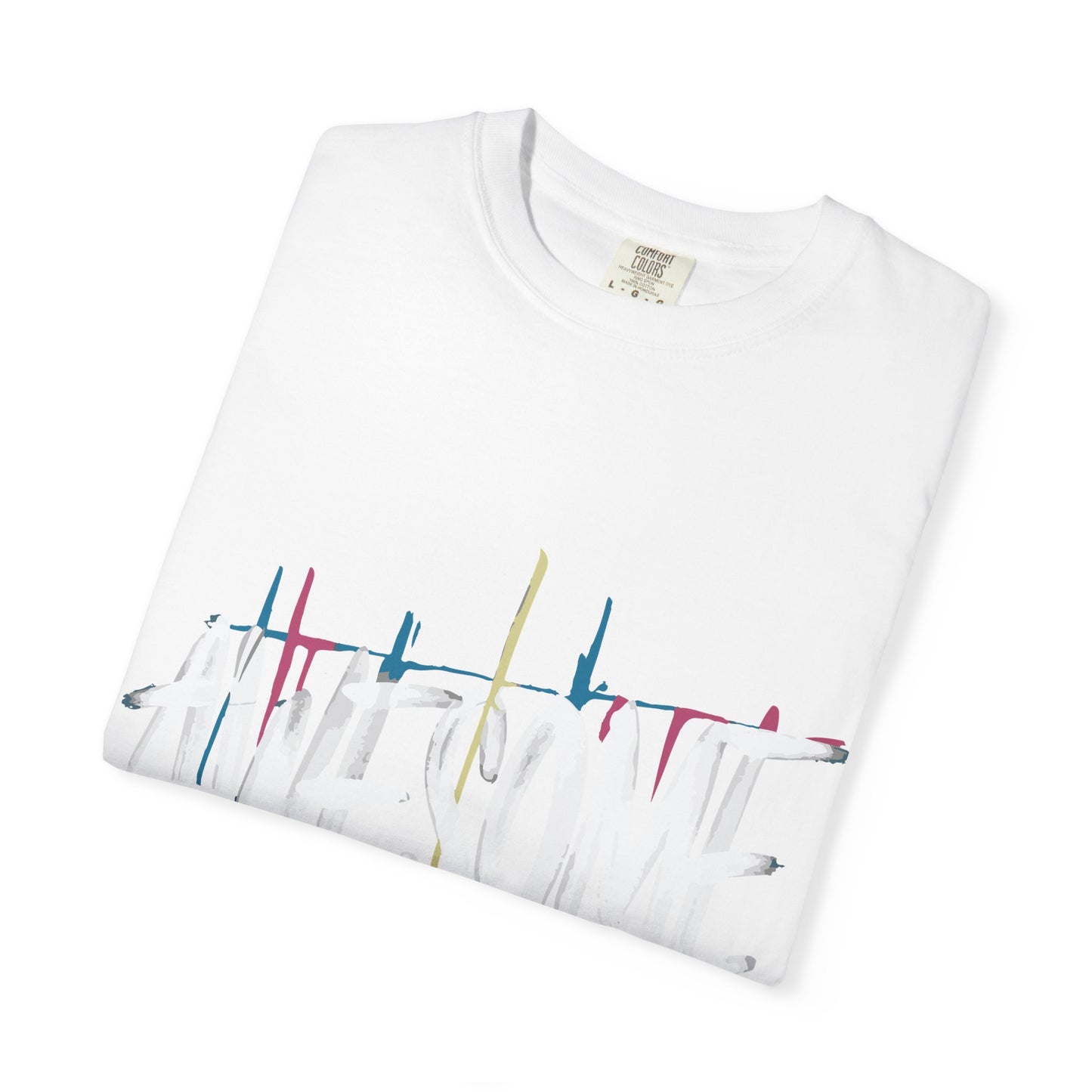 Abstract Paint Drip T-Shirt — Minimalist Colorful Brushstroke Tee