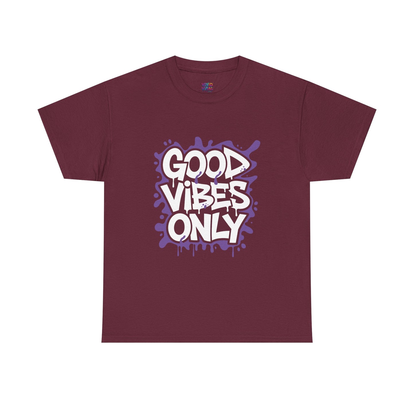 Good Vibes Only Tee — Graffiti Streetwear T‑Shirt, Positive Message Casual Top