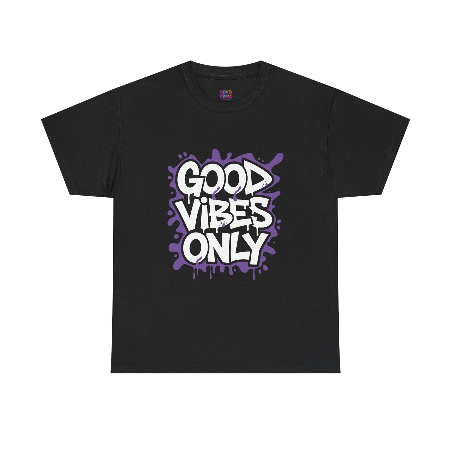 Good Vibes Only Tee — Graffiti Streetwear T‑Shirt, Positive Message Casual Top