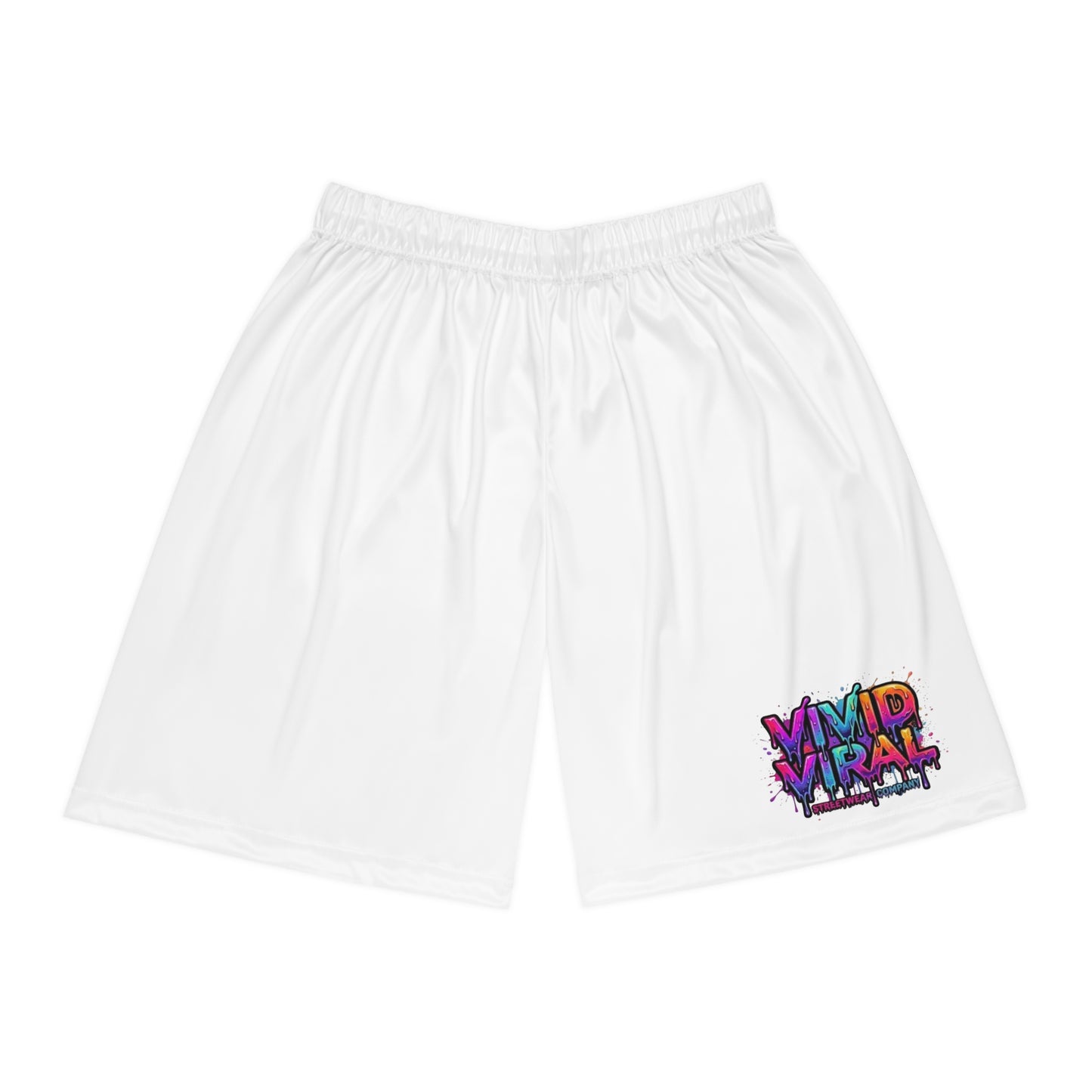 Vivid Viral Basketball Shorts — Colorful Graffiti Logo Athletic Shorts