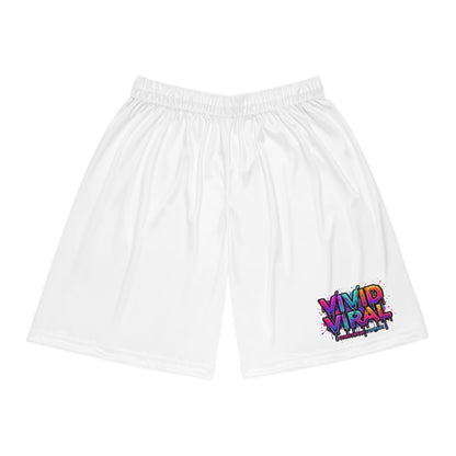 Vivid Viral Basketball Shorts — Colorful Graffiti Logo Athletic Shorts