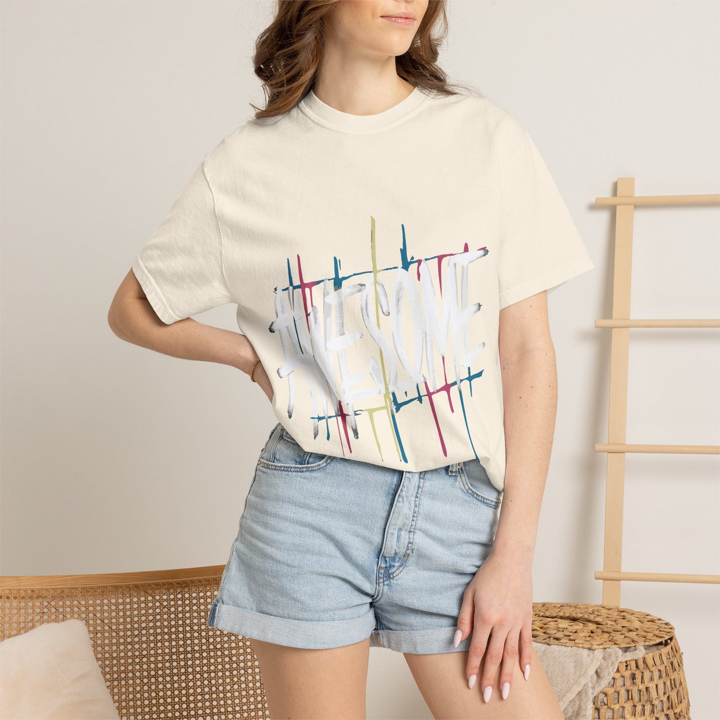 Abstract Paint Drip T-Shirt — Minimalist Colorful Brushstroke Tee