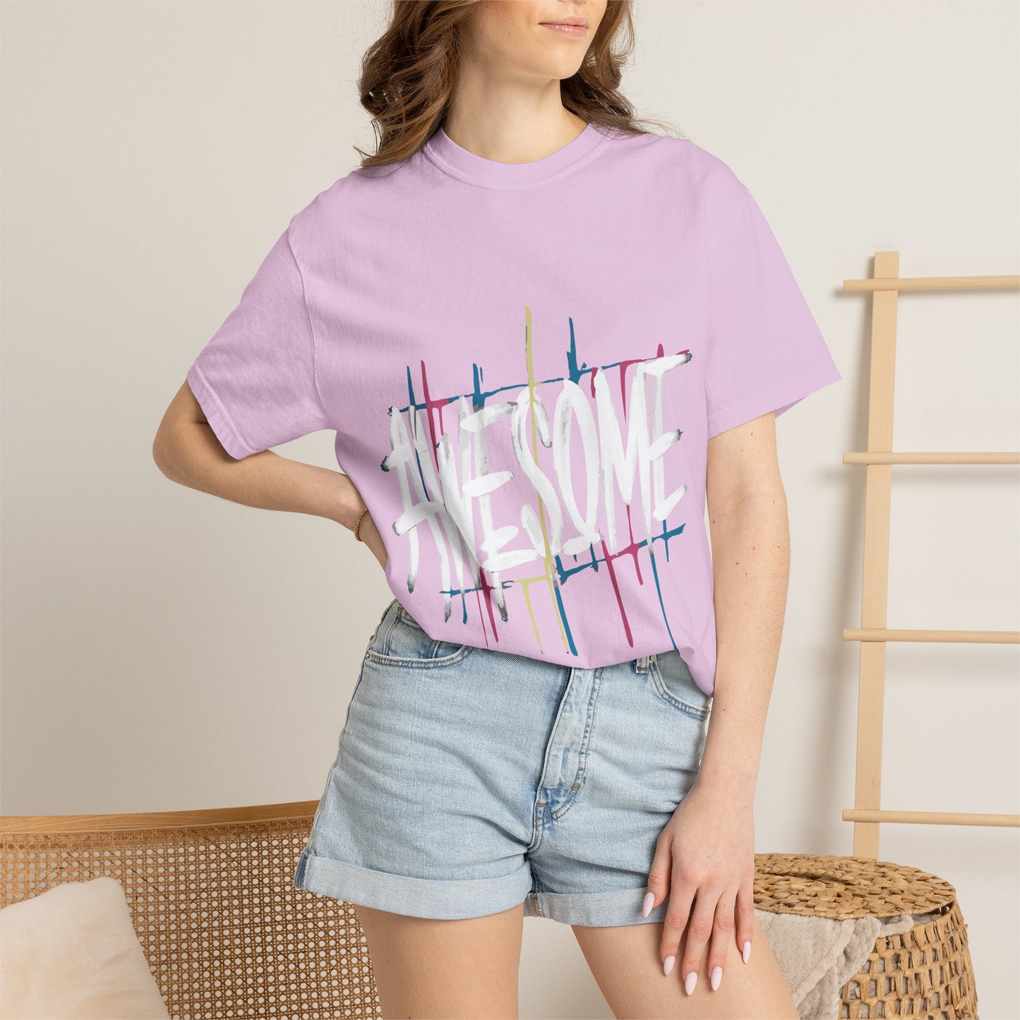 Abstract Paint Drip T-Shirt — Minimalist Colorful Brushstroke Tee