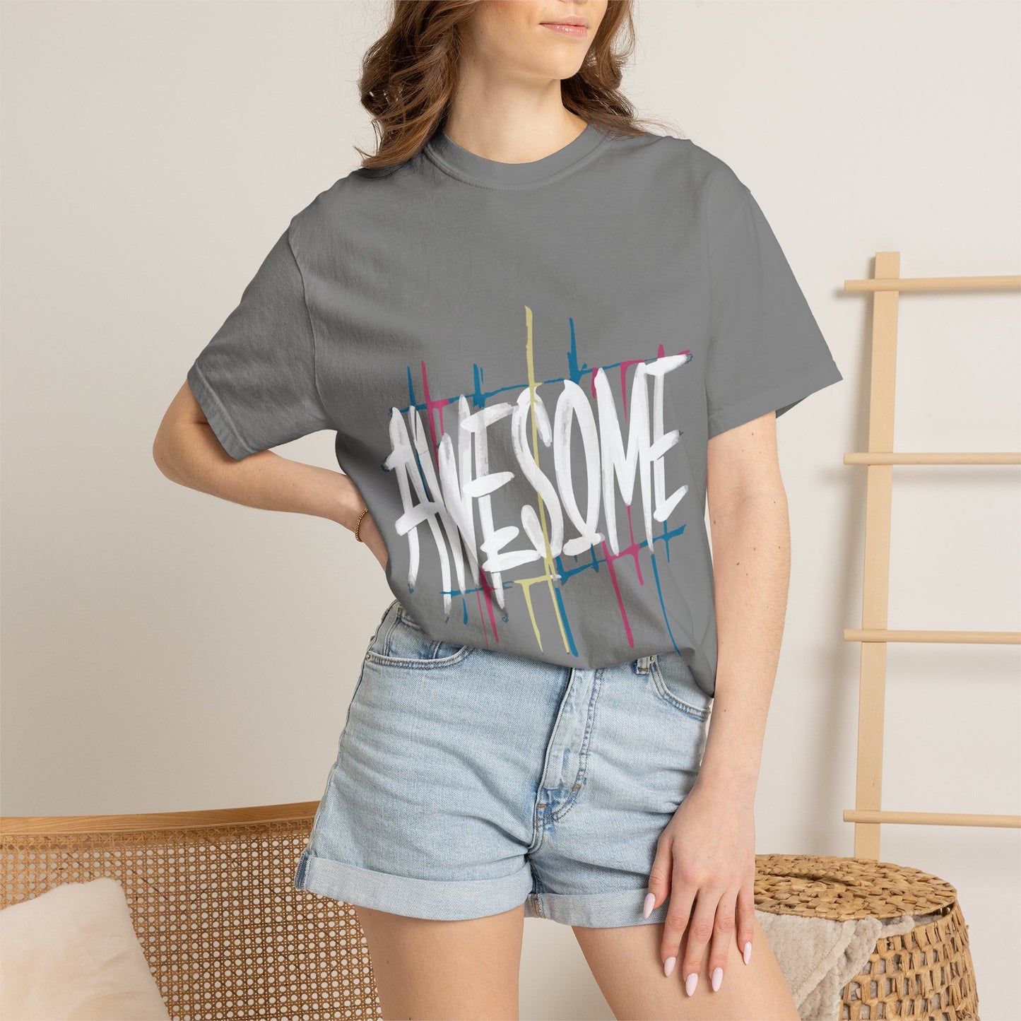 Abstract Paint Drip T-Shirt — Minimalist Colorful Brushstroke Tee