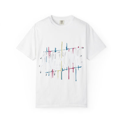 Abstract Paint Drip T-Shirt — Minimalist Colorful Brushstroke Tee