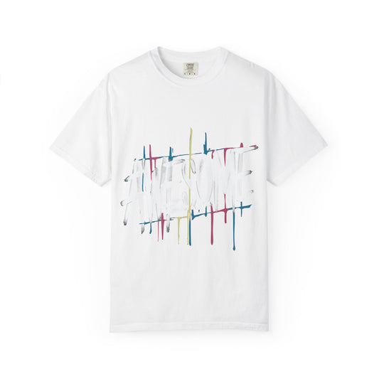 Abstract Paint Drip T-Shirt — Minimalist Colorful Brushstroke Tee