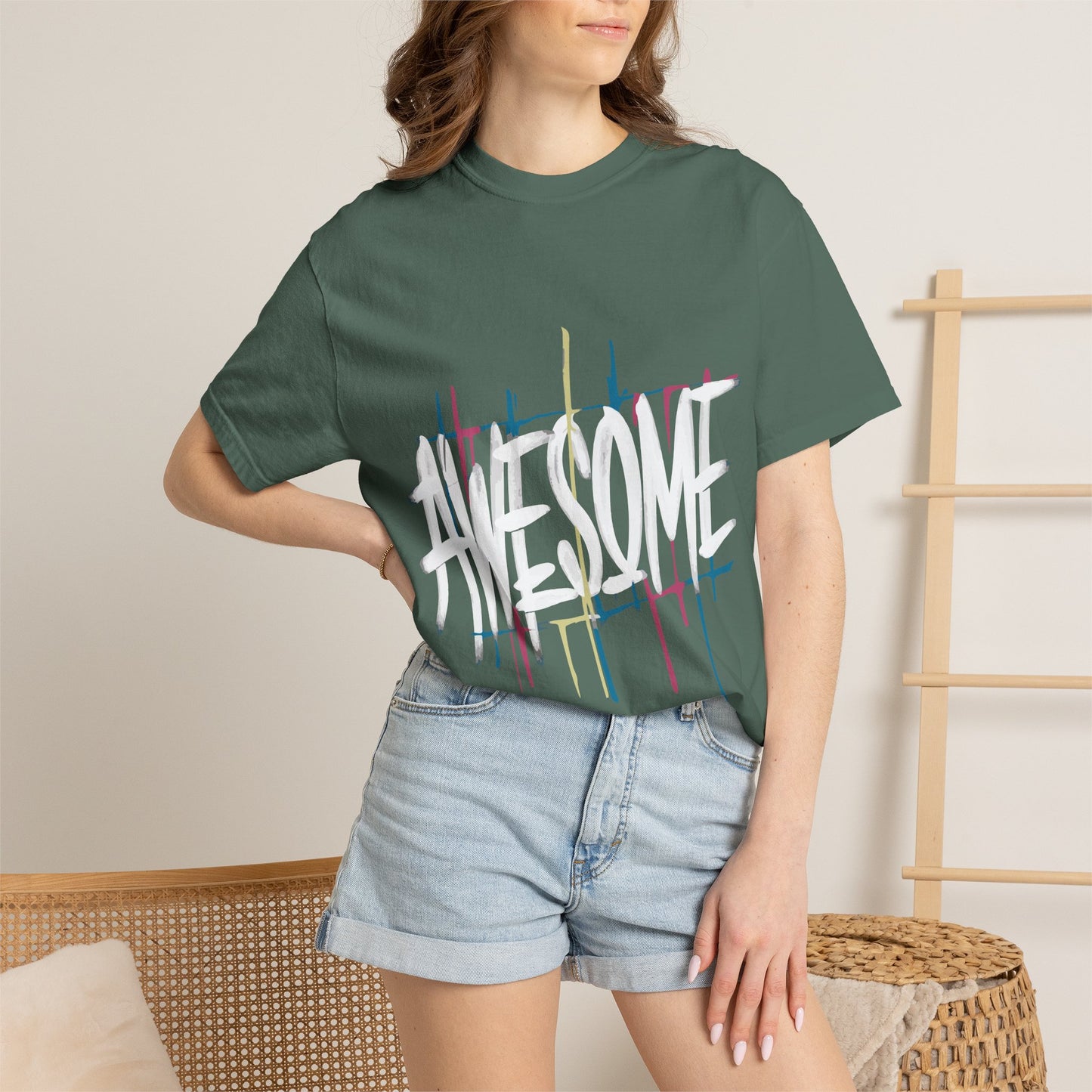 Abstract Paint Drip T-Shirt — Minimalist Colorful Brushstroke Tee