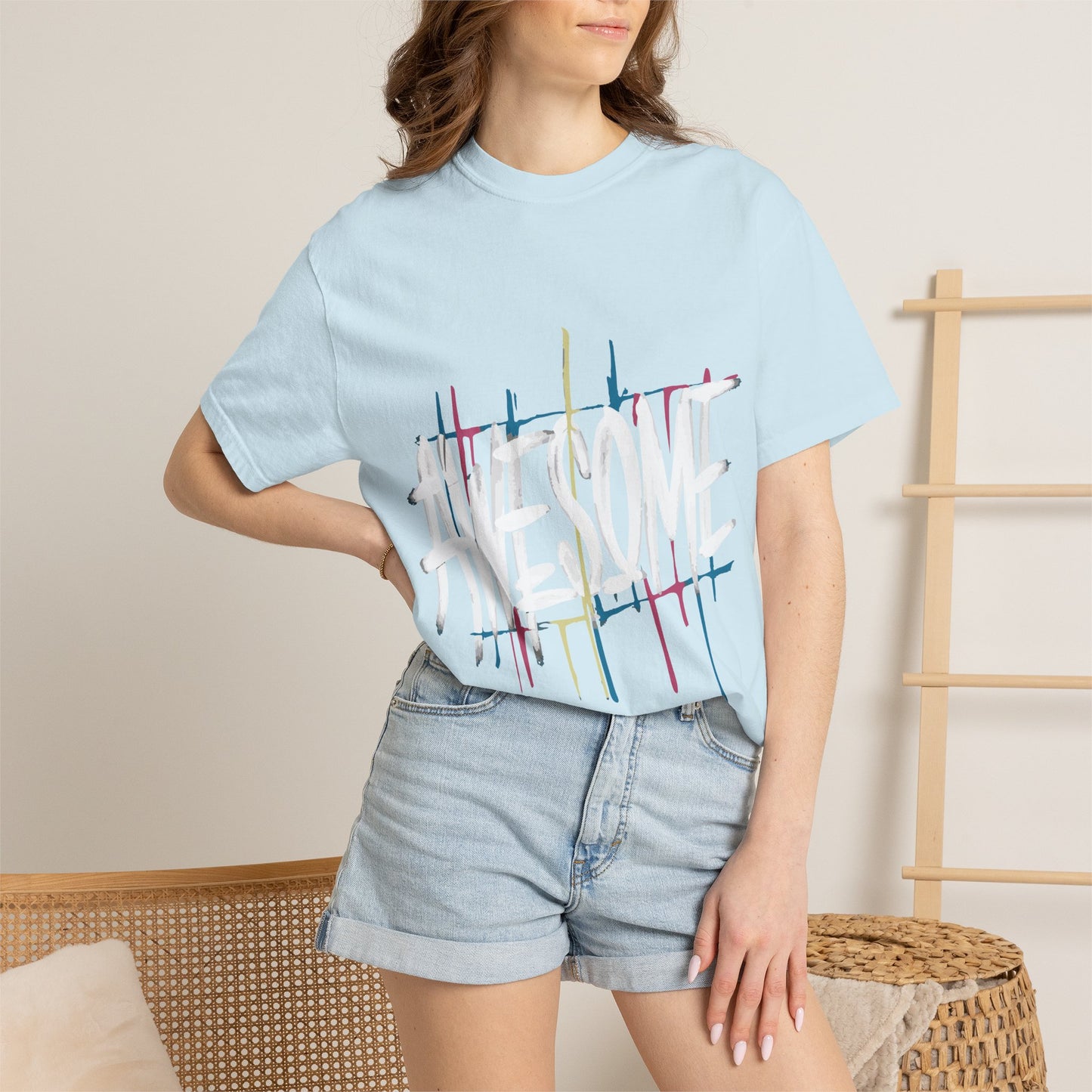 Abstract Paint Drip T-Shirt — Minimalist Colorful Brushstroke Tee