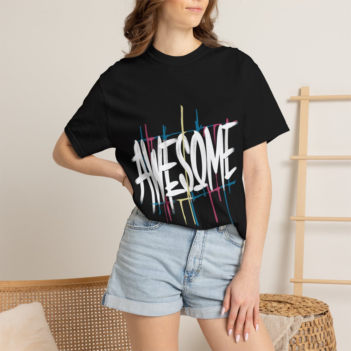 Abstract Paint Drip T-Shirt — Minimalist Colorful Brushstroke Tee