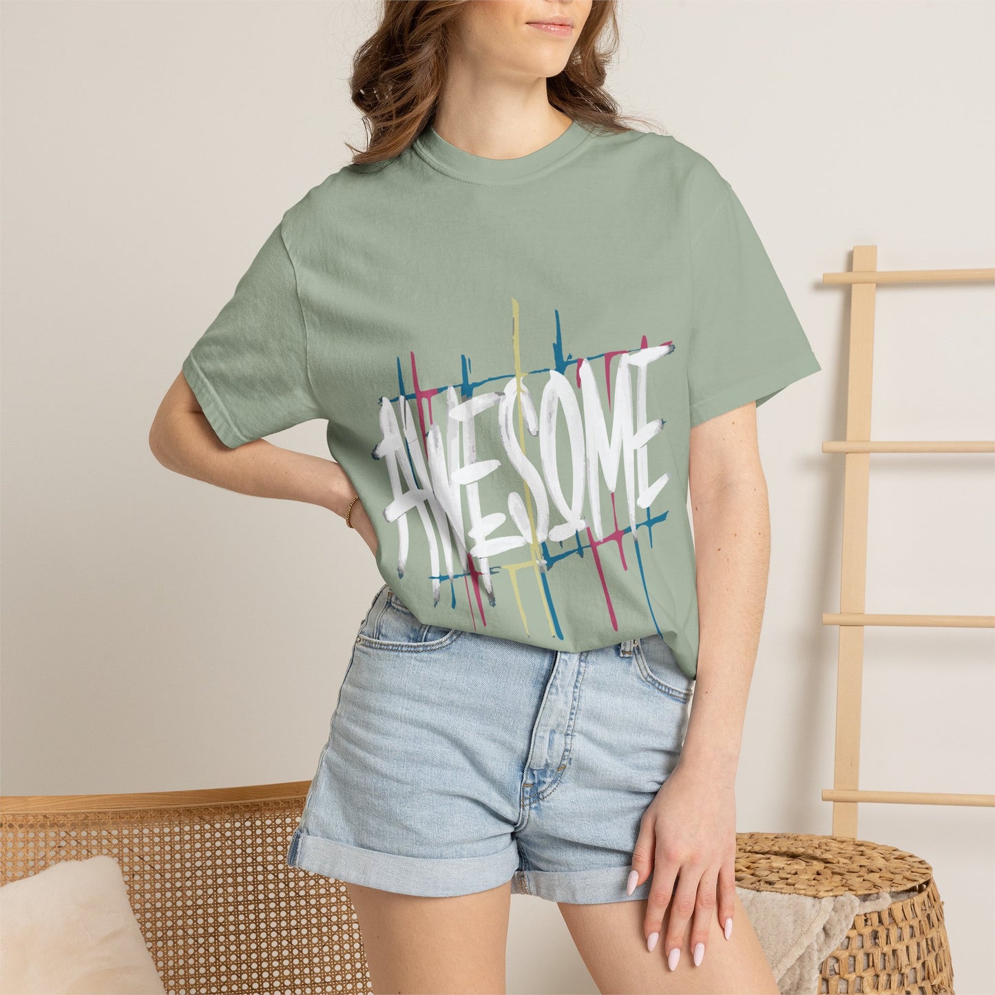 Abstract Paint Drip T-Shirt — Minimalist Colorful Brushstroke Tee