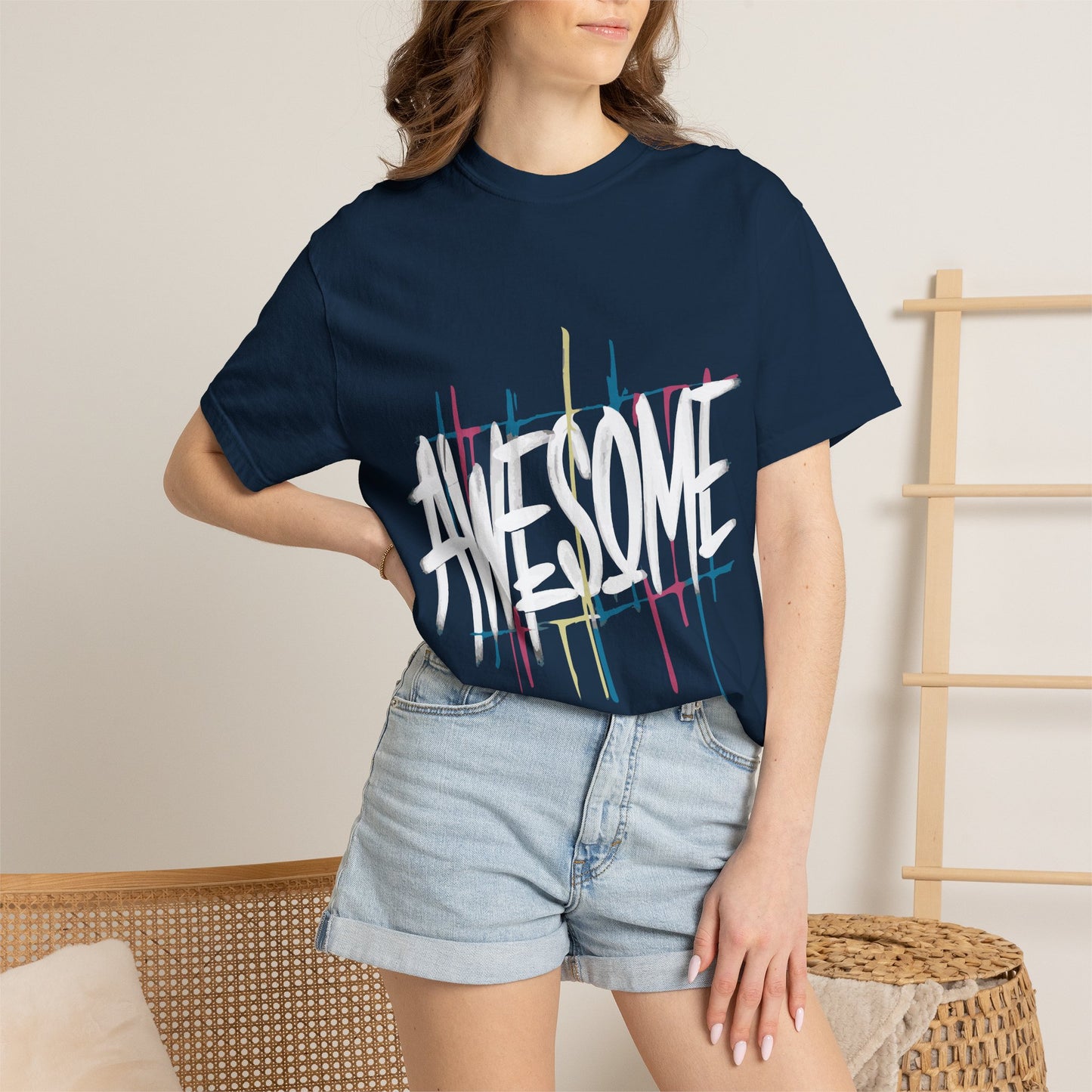 Abstract Paint Drip T-Shirt — Minimalist Colorful Brushstroke Tee