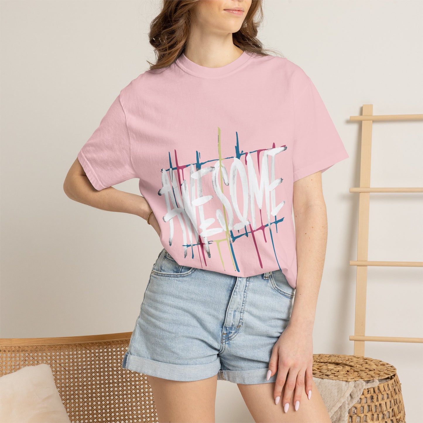 Abstract Paint Drip T-Shirt — Minimalist Colorful Brushstroke Tee